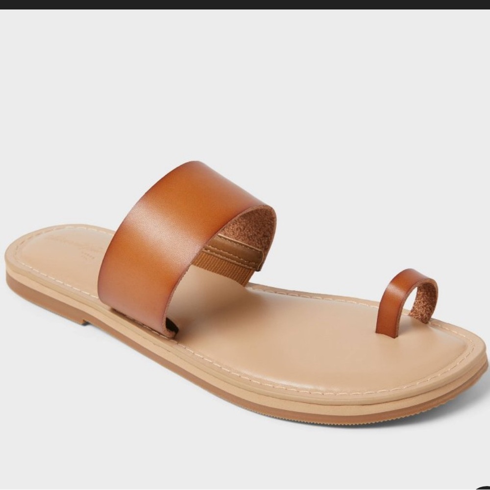 Universal Thread Brown Tan Sandals Minimalist Design